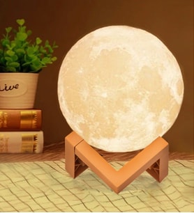 Dekoratif Ayaklı 12cm 3D Ay Gece Lambası (STD)