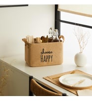 Ocean Home Textile Choose Happy Jüt Sepet 30 x 21 x 18 cm