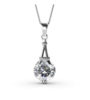 Monemel Swarovski Tek Taş Kolye - (Eyfel Kulesi) (Altın Kaplama) Sevgililer Günü Hediyesi