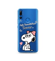 Snoopy Tasarımlı Süper Şeffaf Silikon Telefon Kılıfı Huawei Y9 Prime 2019
