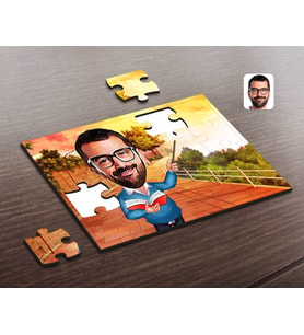 BK Gift Kişiye Özel Erkek Öğretmen Karikatürlü Ahşap Puzzle-2