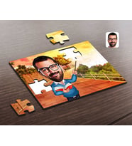 BK Gift Kişiye Özel Erkek Öğretmen Karikatürlü Ahşap Puzzle-2