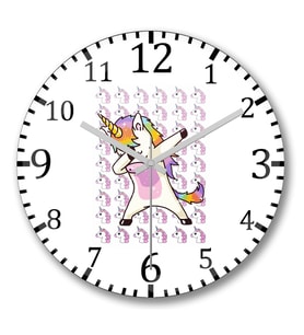 Unicorn  Duvar  Saati Bombeli Gercek Cam