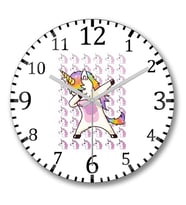 Unicorn  Duvar  Saati Bombeli Gercek Cam