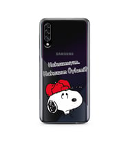 Snoopy Tasarımlı Süper Şeffaf Silikon Telefon Kılıfı Samsung A30s