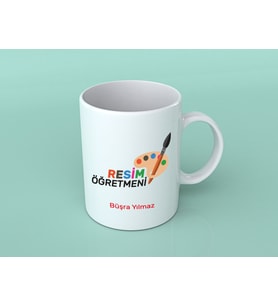 Resim Öğretmenine Özel Tasarım Kişiye Özel Kupa Bardak