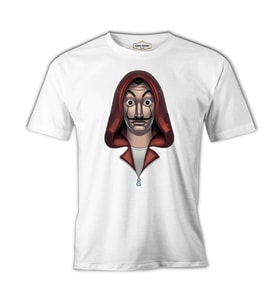 La Casa de Papel - The Mask Beyaz Erkek Tshirt