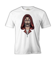 La Casa de Papel - The Mask Beyaz Erkek Tshirt