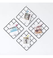 Tel Pano Not Fotoğraf Askılığı Dekoratif Metal Duvar Panosu 30x30 - 4 adet fiyatı (Siyah)
