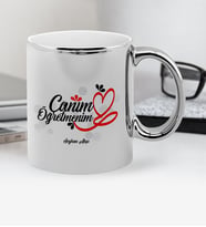 BK Gift Kişiye Özel Canım Öğretmenim Krom Kupa Bardak - 1