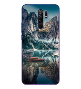 Göl Manzara Tasarımlı Süper Şeffaf Silikon Telefon Kılıfı Xiomai Redmi 9