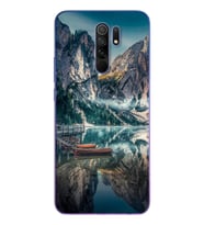Göl Manzara Tasarımlı Süper Şeffaf Silikon Telefon Kılıfı Xiomai Redmi 9
