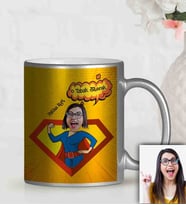 BK Gift Kişiye Özel Anneler Günü Temalı Gümüş Yaldızlı Karikatürlü Kupa Bardak Gu3