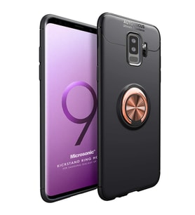Microsonic Samsung Galaxy S9 Plus Kılıf Kickstand Ring Holder Siyah Rose