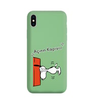 Snoopy Tasarımlı Yeşil Lansman Telefon Kılıfı İphone Xs Max
