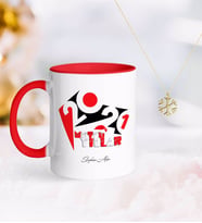 BK Gift Kişiye Özel 2024 Mutlu Yıllar Kırmızı Kupa ve Kar Tanesi Kolye-13 (Model 1)