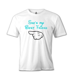 She's my Best Friend 2 Beyaz Erkek Tshirt