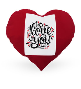 BK Gift Kişiye Özel Seni Seviyorum Kırmızı Kalp Yastık 6