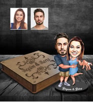 Kişiye Özel Sevgili Karikatürlü Ahşap Biblo Kutulu Model 3