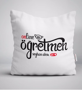 BK Gift Kişiye Özel Online Öğretmen Beyaz Yastık-1