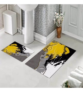 Banyo Halısı Ikili Klozet Takımı Kaymaz Tabanlı (60 xm x 100 cm + 40 cm x 60 cm) 