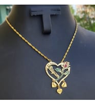 925 Ayar Gümüş 24 Ayar Altın Kaplama İsimli Kolye (Gold)