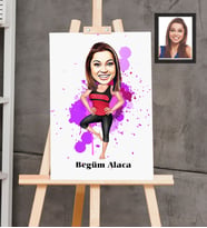 Kişiye Özel Sporcu Karikatürlü  Ahşap Tablo 30x47 Bayan-4