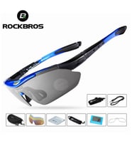 Rockbros Polarize %100 UV korumalı Mavi 5 LENSLİ Bisiklet Spor Dağ Kayak Gözlüğü