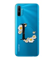 Papatya Harf Tasarım Süper Şeffaf Silikon Telefon Kılıfı Oppo Realmi C3 L-Harfi