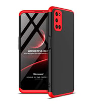 Microsonic Oppo A72 Kılıf Double Dip 360 Protective Siyah Kırmızı