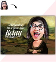 BK Gift Kişiye Özel Mona Lisa Karikatür Baskılı Yaş Pasta İçin Yenilebilir Şekerli Kağıt  1(Sadece Kağıt)