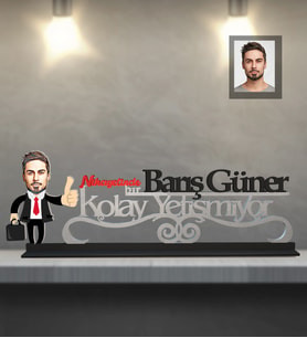 Kişiye Özel Patron Karikatürlü Kolay Yetişmiyor Ahşap Biblo Bay-2