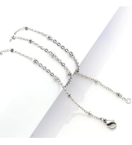 Chavin 2 mm. 50 cm. ince Araları Toplu Çelik Kolye Zinciri eb28 (Beyaz)