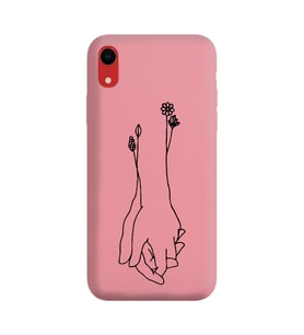Iphone XR Çizgi Tasarımlı Pudra Lansman Telefon Kılıfı