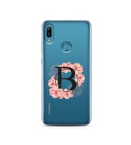 Pembe Çiçekli Harf Tasarım Süper Şeffaf Silikon Telefon Kılıfı Huawei Mate 10 Li