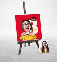 BK Gift Kişiye Özel Kadınlar Günü Karikatür Şovaleli Doğal Taş  3