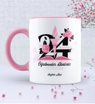 BK Gift Kişiye Özel Öğretmenler Gününüz Kutlu Olsun Pembe Kupa Bardak  1