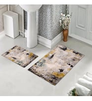 Banyo Halısı Ikili Klozet Takımı Kaymaz Tabanlı (60 xm x 100 cm + 40 cm x 60 cm) 