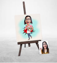 BK Gift Kişiye Özel Ev Hanımı Karikatür Şovaleli Doğal Taş  1