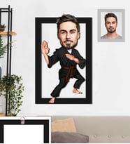 Kişiye Özel Sporcu Karikatürlü 3D Ahşap Tablo 30x47 Bay-11