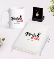 BK Gift Kişiye Özel Coğrafya Öğretmeni Beyaz Kupa Defter Kalem ve İsimli Papatya Kolye Hediye Seti-2 (Model 1)