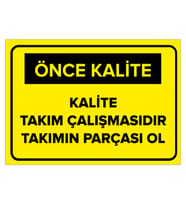 MIGNATIS - Kalite Takım Çalışmasıdır Takımın Parçası Ol Levhası - Sac Malzeme 25x35cm