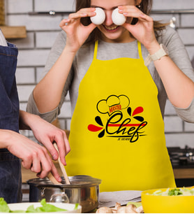 BK Gift Kişiye Özel Chef Sarı Mutfak Önlüğü  4