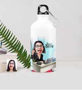 BK Gift Kişiye Özel Bayan Ceo Karikatürlü Metal Suluk 500 Ml 1