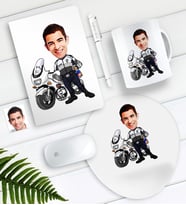 BK Gift Kişiye Özel Bay Yunus Polis Karikatürlü Defter Kalem Kupa Mouse Pad Seti (Model 1)