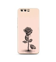 Gül Tasarımlı Süper Şeffaf Silikon Telefon Kılıfı Huawei P10    