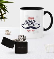 BK Gift Kişiye Özel Canım Babam Siyah Kupa Bardak Benzinli Metal Çakmak Seti-8 (Model 1)