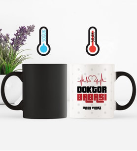 Babalar Gününe Özel Doktor Babası Sihirli Kupa Bardak  2