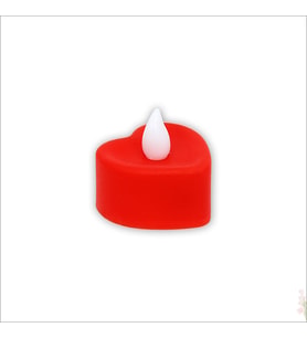 Led Işıklı Pilli Tealight Kalp MuM, 4x2cm Sarı Işık - 1 Adet (STD)