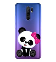Panda Tasarımlı Süper Şeffaf Silikon Telefon Kılıfı Xiomai Redmi 9